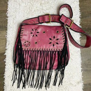 SHARIF STUDIO pink tassel shoulder bag